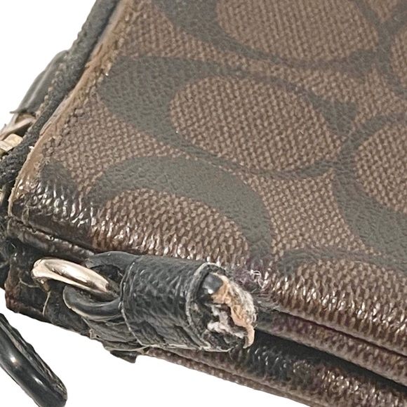 ❤️ Vintage Coach Double Zip Continental Wallet in Signature Canvas - Picture 8 of 12